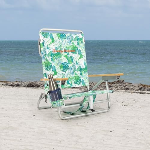 Tommy Bahama Tropical Leaves 5-Position Lay Flat Beach Chairs 2-Pack