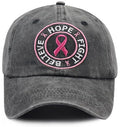 Women’s Breast Cancer Hope & Fight Baseball Cap - One Size Black