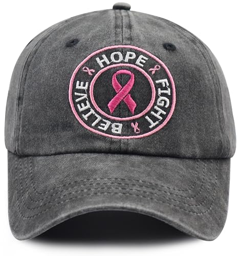 Women’s Breast Cancer Hope & Fight Baseball Cap - One Size Black