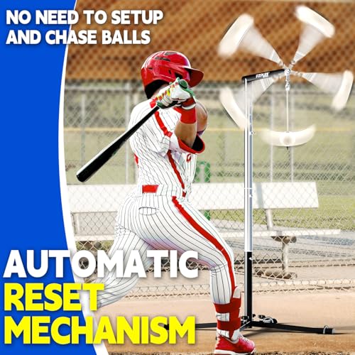 Adjustable Baseball Batting Tee with Tethered Ball for Solo Practice