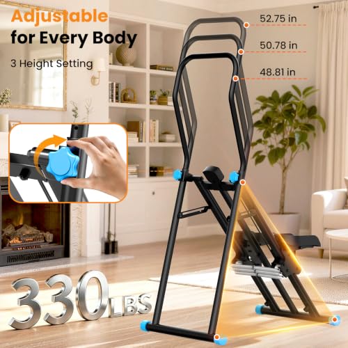 HXD-ERGO Black & Blue Home Stair Stepper with 3 Resistance Levels & 2 Incline Modes