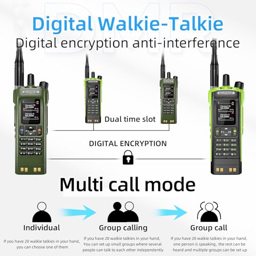BAOFENG DM32 DM-32UV DMR Radio | Walkie Talkies Long Range | Digital Two-Way Radio | 10W High Power Ham Radio with GPS Positioning | Programming &Type-C Charging | 1PC (2500mAh Battery)