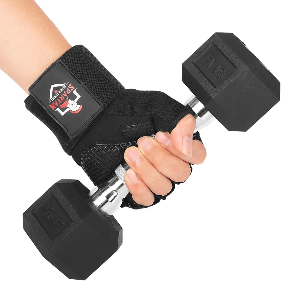 Spartan Gym Gloves - Weight Lifting Gloves with Wrist Support & Breathable Non-Slip Grip | Full Palm Protection for Men & Women
