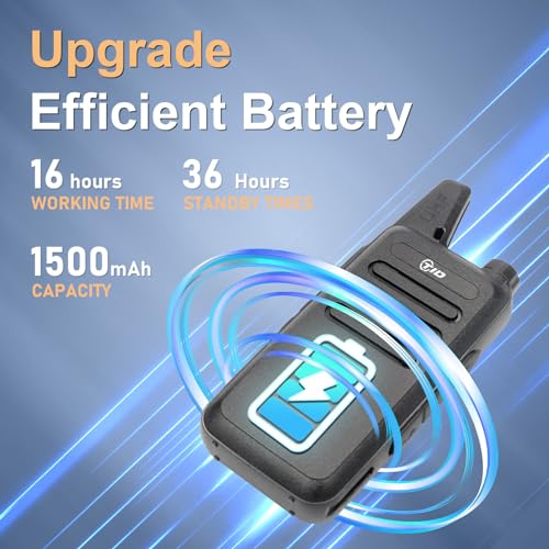 2 Pack Long Range Walkie Talkies with Rechargeable Batteries and Hands-Free - Rugged Two-Way Radios for Adults, School, Church