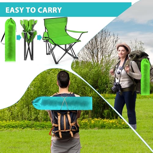 Extra Large Folding Camping Chairs with Carry Bag - Set of 4, Stylish
