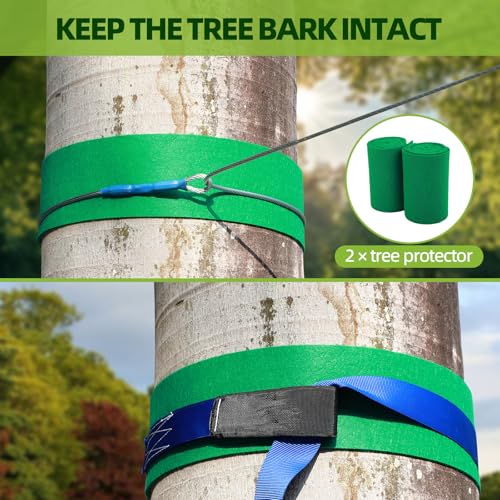 OLenyer 100FT Backyard Zipline Kit for Kids & Adults - Safe & Durable