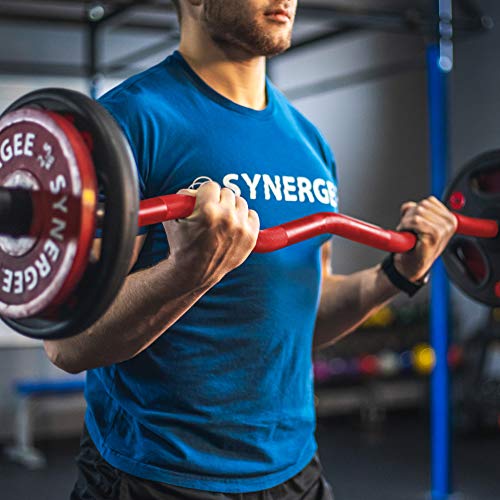 Synergee EZ Curl Bar - Red Cerakote, Chrome & Black Phosphate, 45.5 Inch