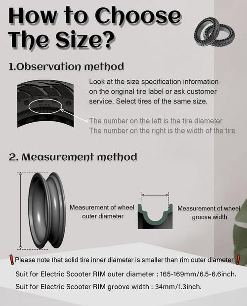 GLDYTIMES 8.5 Inch Scooter Tires, 50/75-6.1 Solid Tire for Hover 1 Journey Jive Pioneer Gotrax GXL V2 XR AOVOPRO ES80 Razor c25 iScooter i9s, 8 1/2 Honeycomb Kick Scooter Front Rear Replacement Wheels
