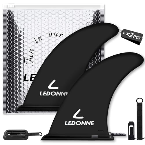 SUP Center Fin 9 Inch with Extra Pin & No-Tool Installation - 2 Pcs - Black+Pink Variation of THIS listing