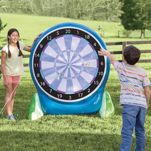 Hearthsong 57-Inch Inflatable 2-in-1 Soccer and Darts Game Set with Scoreboard