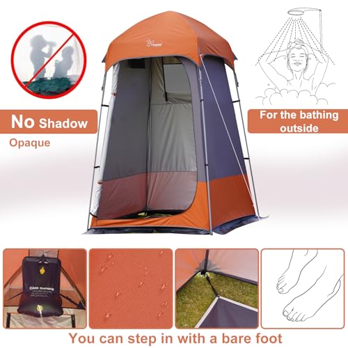 Portable Outdoor Shower Tent Privacy Changing Room Gray Orange - Camping Shelter