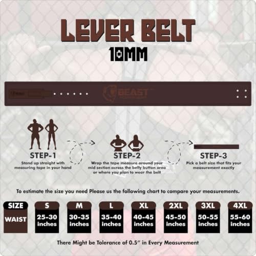 Brown Medium Lever Weight Lifting Belt for Powerlifting Support - Beast Power Gear
