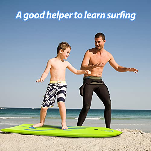 41-Inch Lightweight Body Board with EPS Core for Surfing - Green