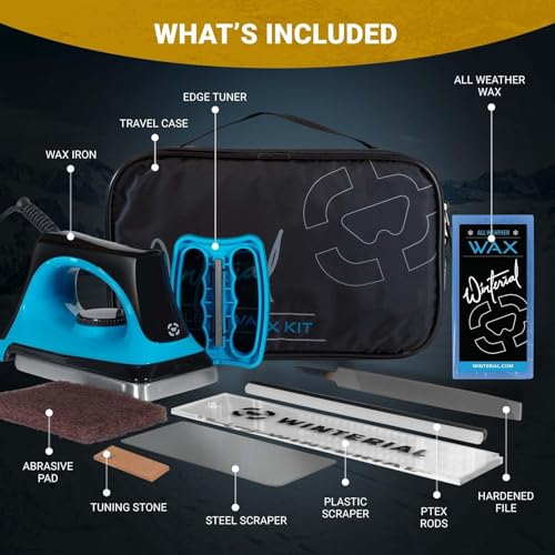 Winterial Regular Snowboard & Ski Tuning Kit with Iron & All-Temp Wax