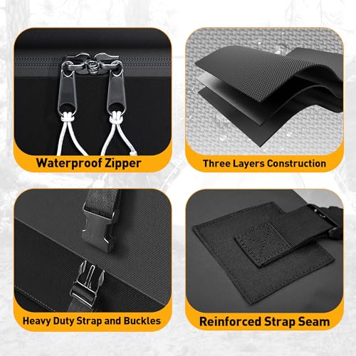 Wildroad 25 Cu Ft Waterproof Rooftop Cargo Bag Black - Anti-Tear 600D Fabric