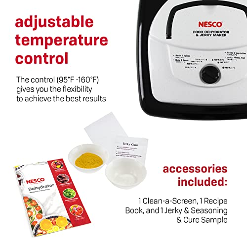 NESCO FD-80A Square Food Dehydrator with 4 Trays for Snacks, Jerky, Fruit & Vegetables — Electric Food Dehydrator, Expandable Up to 8 Trays, Even Heat Drying, White