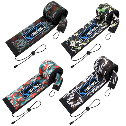 MONYES 8-Piece 65-Inch Neoprene Fishing Rod Sleeves - Protective Cover & Sock Set