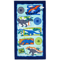 Dinosaur Beach Towel for Kids - Soft Cotton 28x51 Inches - Digging for Dinos Variation