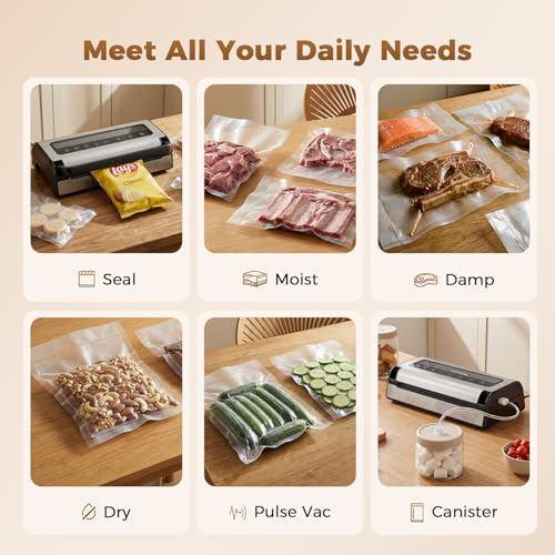 Food Vacuum Sealer Machine 6-in-1 Automatic Sealing for Food Preservation