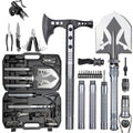ZENHOSIT Folding Tactical Shovel & Hatchet Combo with Extendable Handle, Flashlight & Accessories for Camping & Outdoors