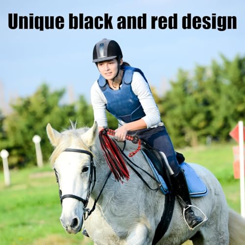 Red Horse Riding Crop Whip for Horses Training Faux Leather 23 Inch - Variation of THIS listing