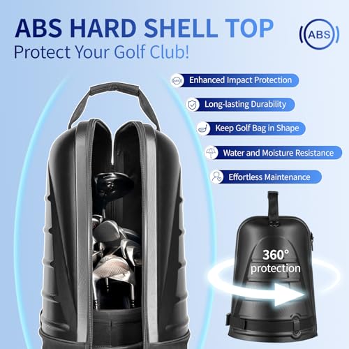 Durbles Black Hard Shell Golf Travel Bag with Waterproof Fabric & Wheels