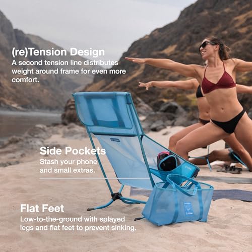 Helinox Black Foldable Beach Chair - Lightweight Portable Outdoor Seating