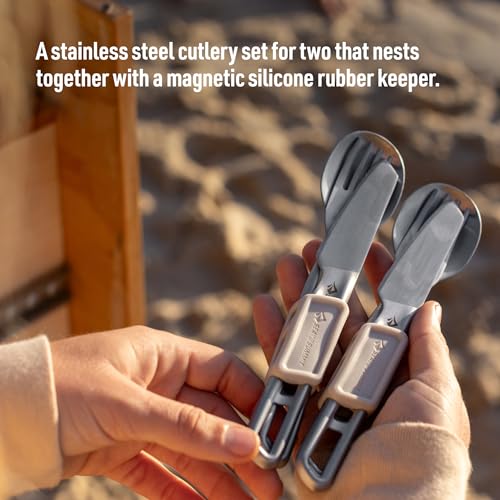 Sea to Summit Detour 2-Person Camping Cutlery Set - Stainless Steel Knives, Forks, Spoons