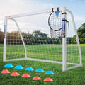 Hokicyos 8x6 Ft Portable Weatherproof Soccer Goal with Target Net, 10 Cones & Carry Bag
