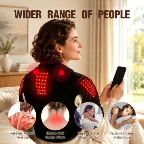Weighted Heating Pad for Neck, Shoulders & Back with Vibration & Heat