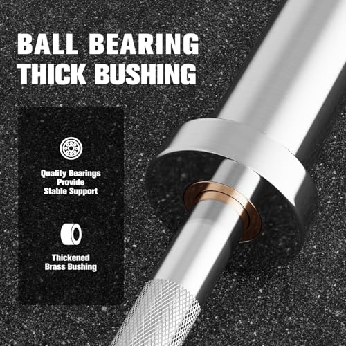 RitFit 4ft Olympic Barbell with Collars, Silver, 2 Inch Capacity, Strength Training