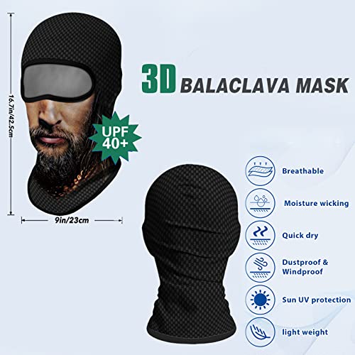 Balaclava Face Mask for Men Women Motorcycle Ski Hunting Cycling Fishing - One Size / Men With Beard Handsome