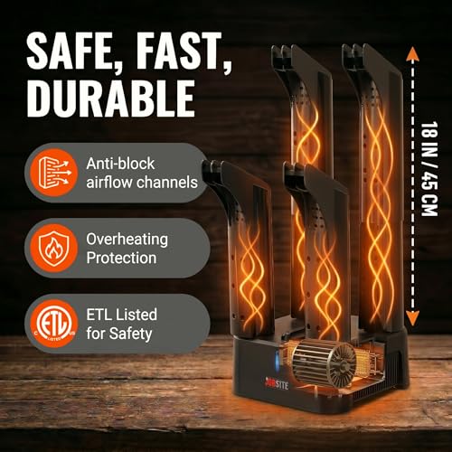 JobSite Boot Dryer with Heat Blower Fan - Fast Shoe & Glove Dryer - Variation 1