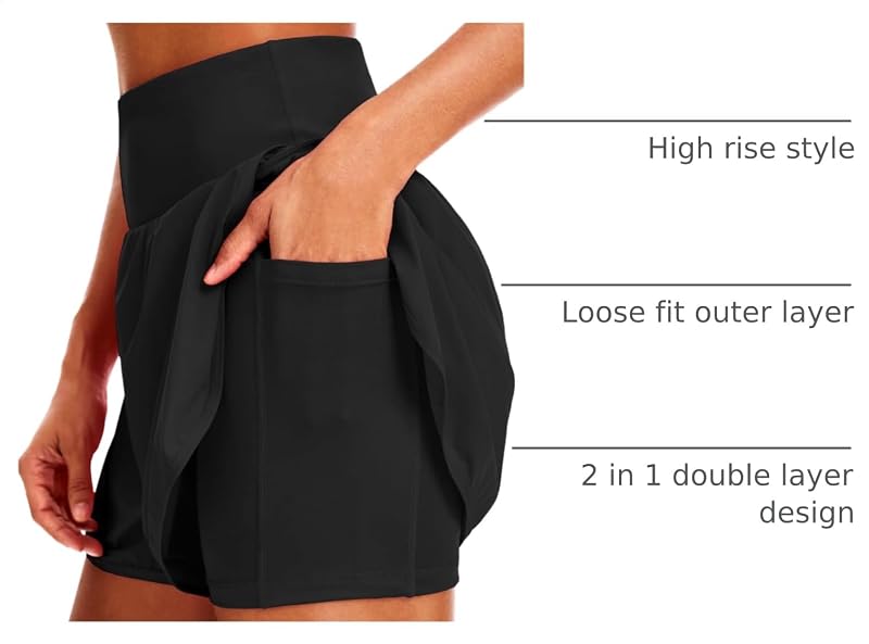 CADMUS 2-in-1 5'' Workout Shorts with Phone Pockets – Black