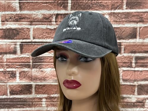 Yorkshire Terrier Embroidered Baseball Hat - One Size Black