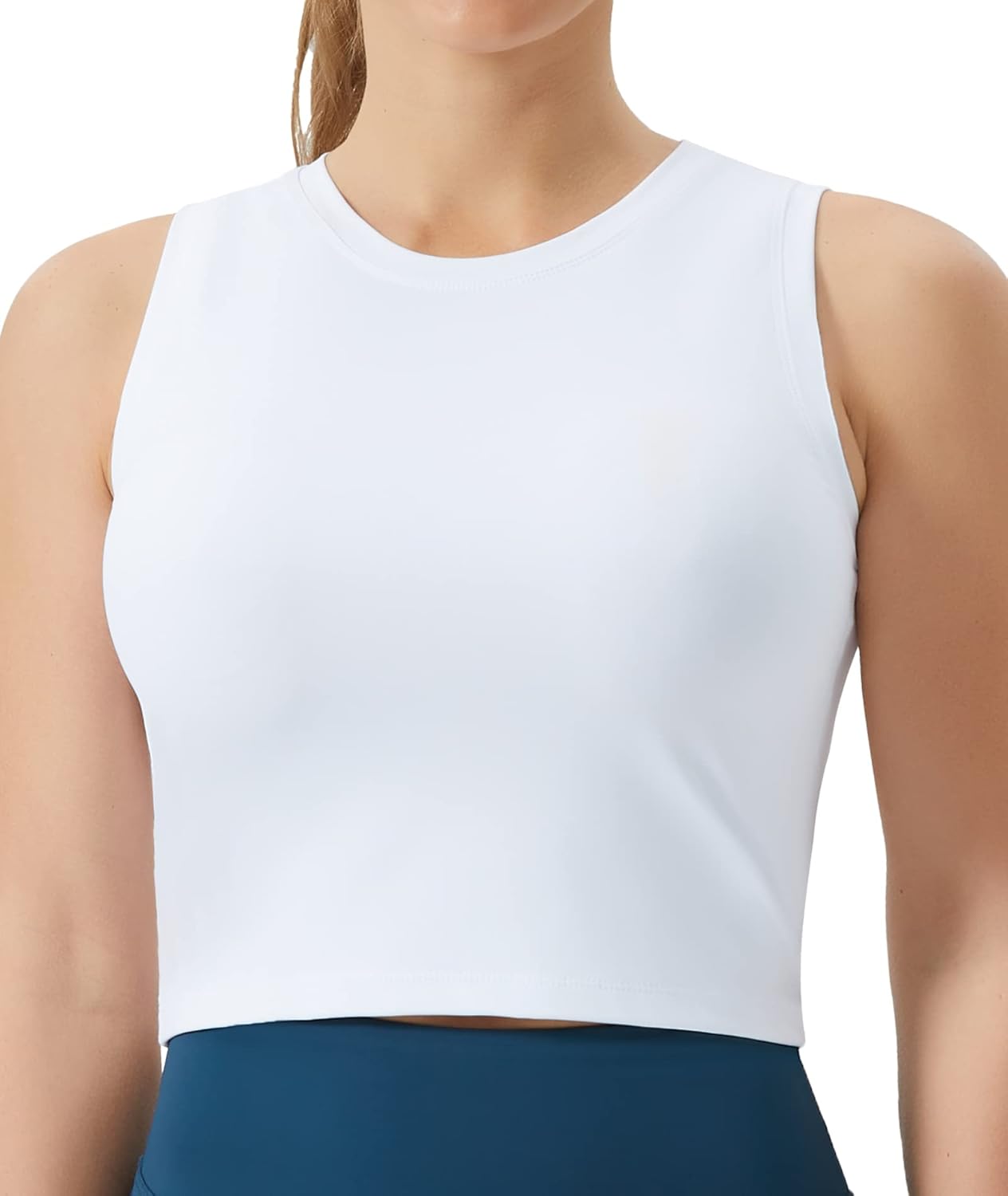 THE GYM PEOPLE Women's Sleeveless Workout Crop Top - Athletic Yoga & Running Tank, No Padding