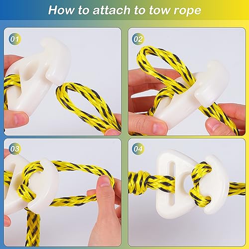 Heavy Duty Boat Tow Harness Yellow Black 17' - Floating Ski Wakeboard Tow Rope