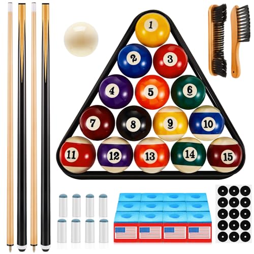 Pool Table Accessories Set with Standard Style Balls - 71 Pieces