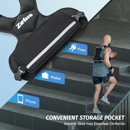 Black Adjustable Weighted Vest for Men Women 20-32 lb Fitness & Training