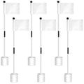Lenwen 6 Set Golf Flagstick Golf Pin Flag Hole Cup Set Putting Green Poles Nylon Practice Portable Putting Green Gifts for Yard Backyard Garden Driving Range(3ft,Simple)