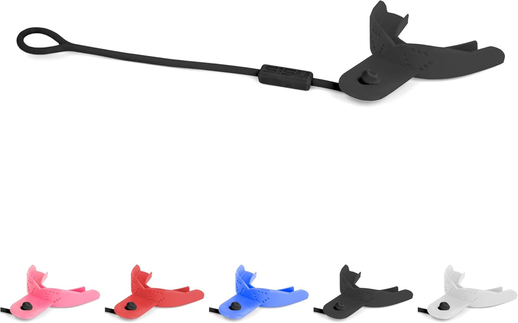 SISU Tether Mouthguard - Remoldable Protection for Football, Hockey & Lacrosse - Fits Braces - Non-Toxic