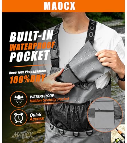 MAOCX M10/W12 Waterproof Nylon PVC Fishing Chest Waders with Bootfoot