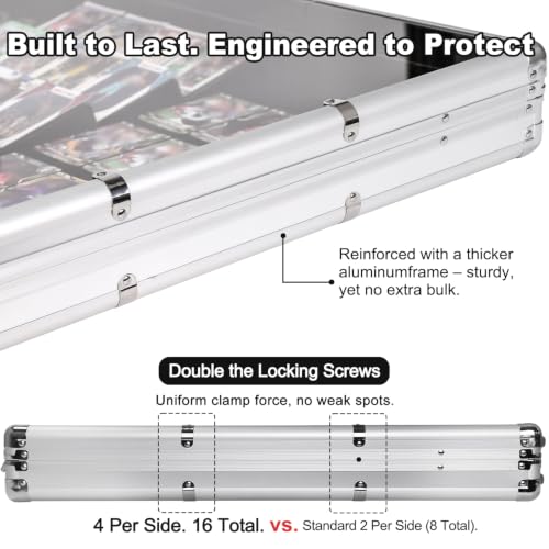 Silver 34x22 Inch Aluminum Trade Show Display Case with Card Risers & Lock