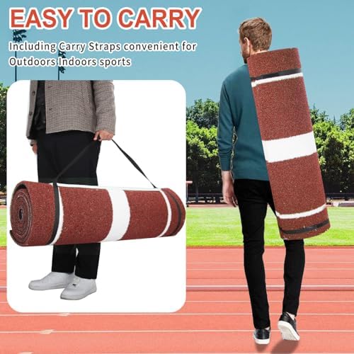 Wemily Softball Pitching Mat 10'x3' with Regulation Mound - Clay Variation