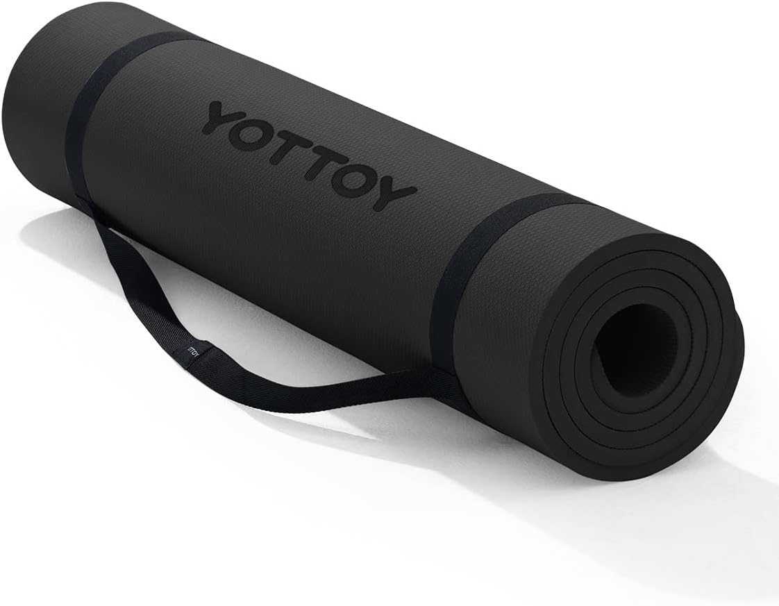 YOTTOY Extra Thick Yoga Mat - 1/2 Inch Non-Slip TPE Exercise Mat for Home Gym & Pilates