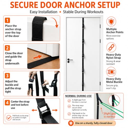 Full Body Resistance Bands Set with Handles, Door Anchor & Accessories for Home Workout