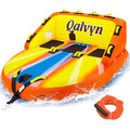 Yellow-Orange 3-Person Inflatable Towable Tube for Boating - Family Water Tube
