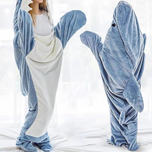 Adult Shark Blanket Hoodie with Fin & Tail - XXXL for 69-73 Inch Height