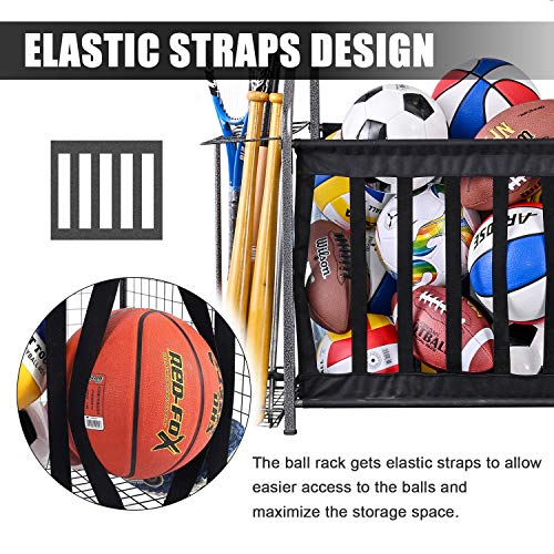 Sports Equipment Organizer with Golf Bag Storage and Accessories Rack