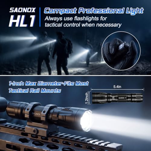 2000 Lumen Tactical LED Flashlight with Waterproof Shockproof Design